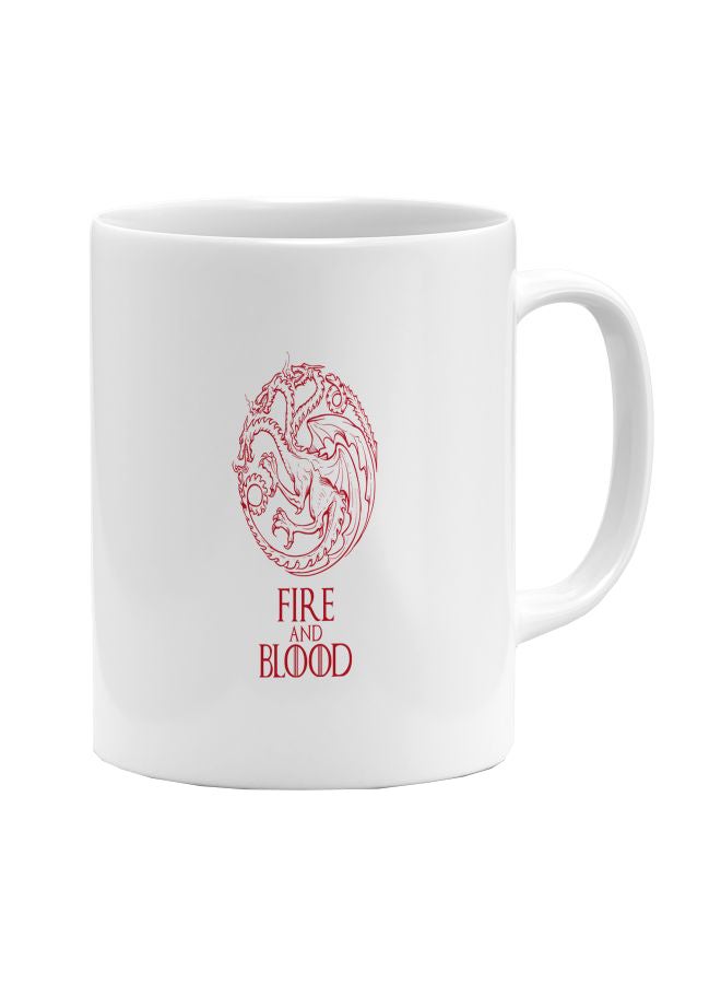 LOUD UNIVERSE Fire And Blood Sigil Printed Coffee Mug White/Red  - Image 1