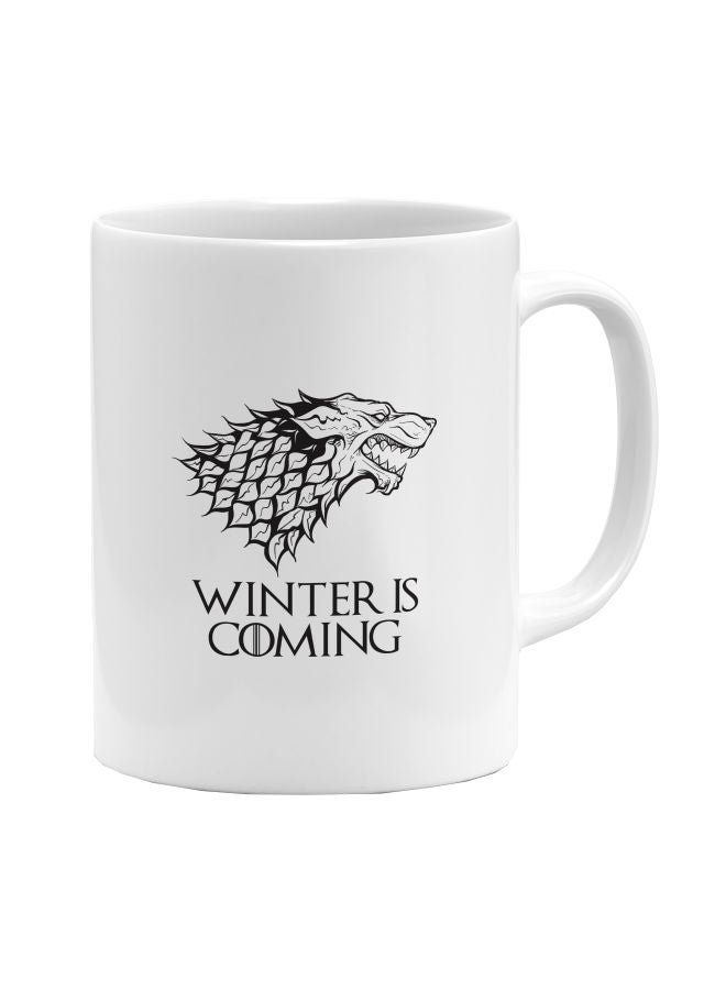 LOUD UNIVERSE - Game Of Thrones Winter Is Coming Sigil Printed Coffee Mug White/Black - Image 1