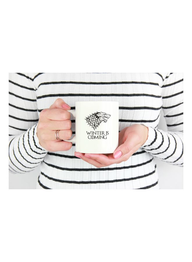 LOUD UNIVERSE - Game Of Thrones Winter Is Coming Sigil Printed Coffee Mug White/Black - Image 1
