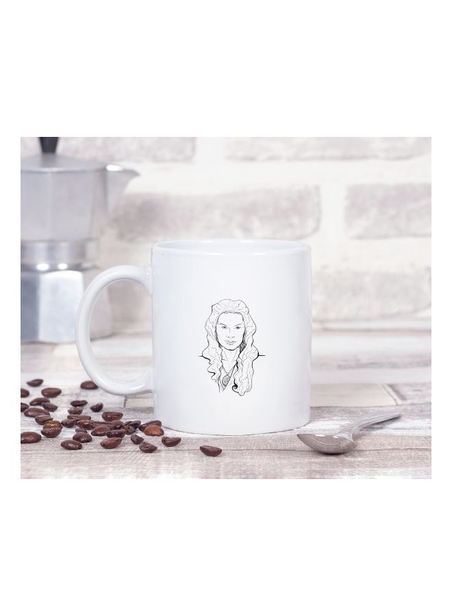 LOUD UNIVERSE Cersei Lannister Iron Throne Printed Coffee Mug White/Black  - Image 2