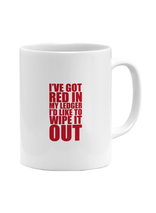 LOUD UNIVERSE Black Widow Quote Printed Coffee Mug White/Red  - Image 1