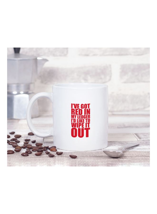 LOUD UNIVERSE Black Widow Quote Printed Coffee Mug White/Red  - Image 2