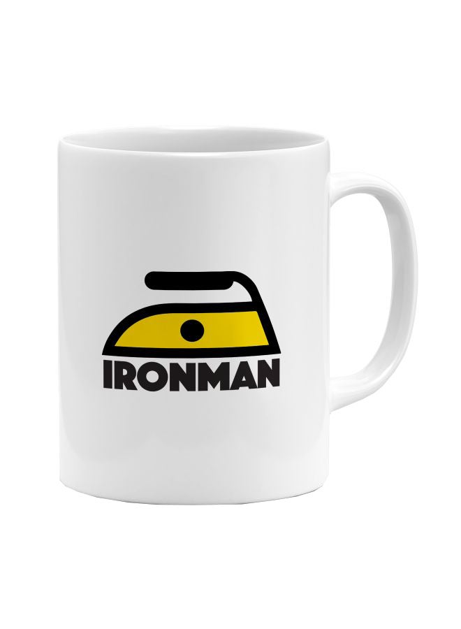 LOUD UNIVERSE Iron Man Printed Coffee Mug White/Yellow/Black  - Image 1