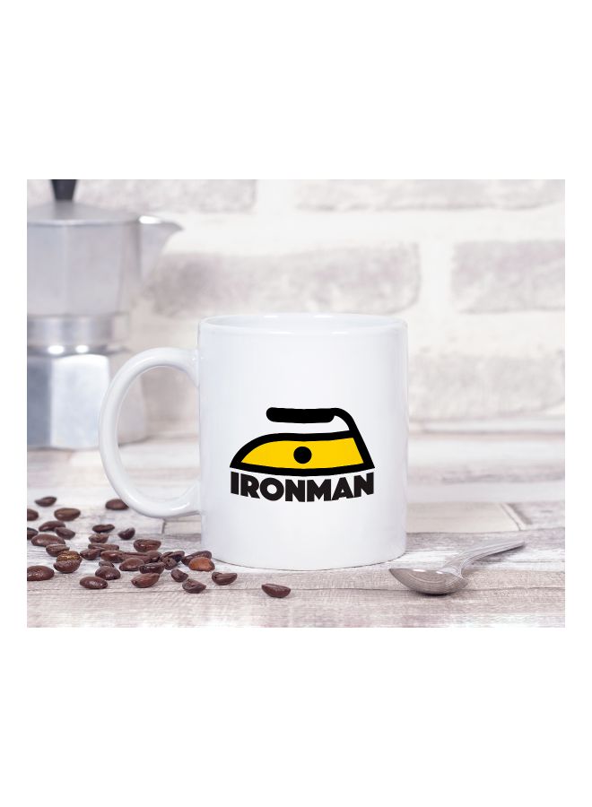 LOUD UNIVERSE Iron Man Printed Coffee Mug White/Yellow/Black  - Image 2