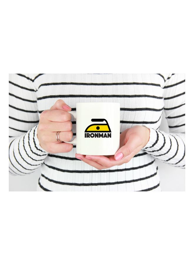 LOUD UNIVERSE Iron Man Printed Coffee Mug White/Yellow/Black  - Image 3