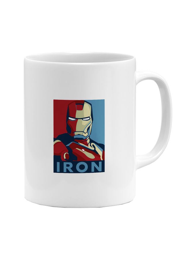 LOUD UNIVERSE Iron Man Printed Coffee Mug White/Red/Blue  - Image 1