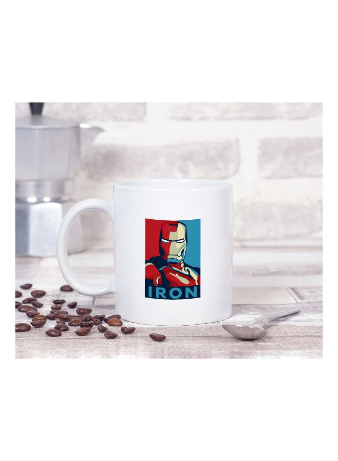 LOUD UNIVERSE Iron Man Printed Coffee Mug White/Red/Blue  - Image 2