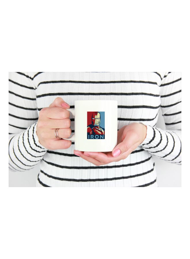 LOUD UNIVERSE Iron Man Printed Coffee Mug White/Red/Blue  - Image 3