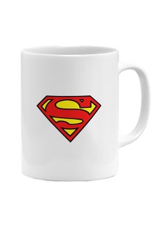 Superman Logo Printed Coffee Mug White/Red/Yellow