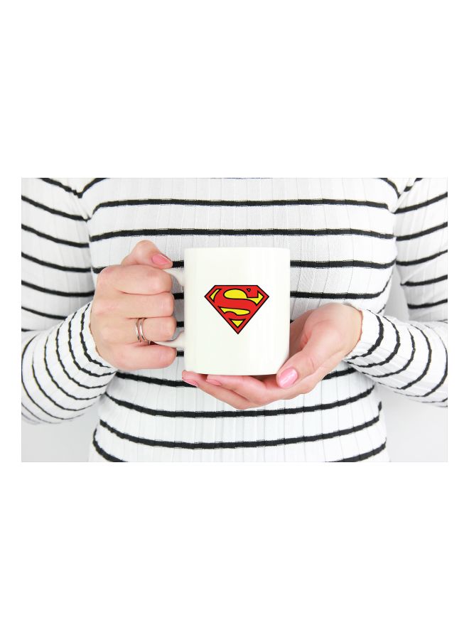 LOUD UNIVERSE - Superman Logo Printed Coffee Mug White/Red/Yellow - Image 1