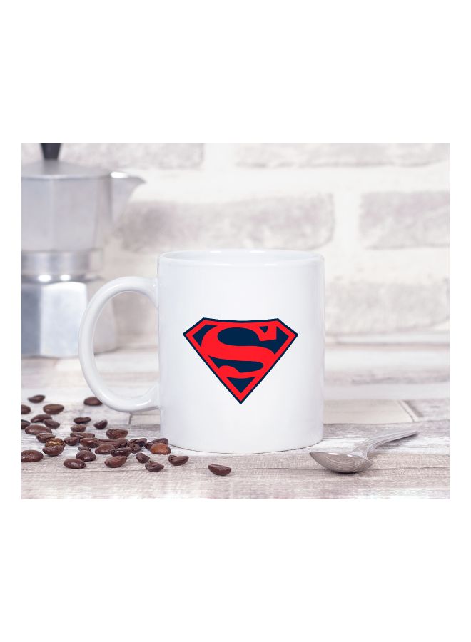 LOUD UNIVERSE Superman Logo Printed Coffee Mug White/Red/Blue  - Image 2