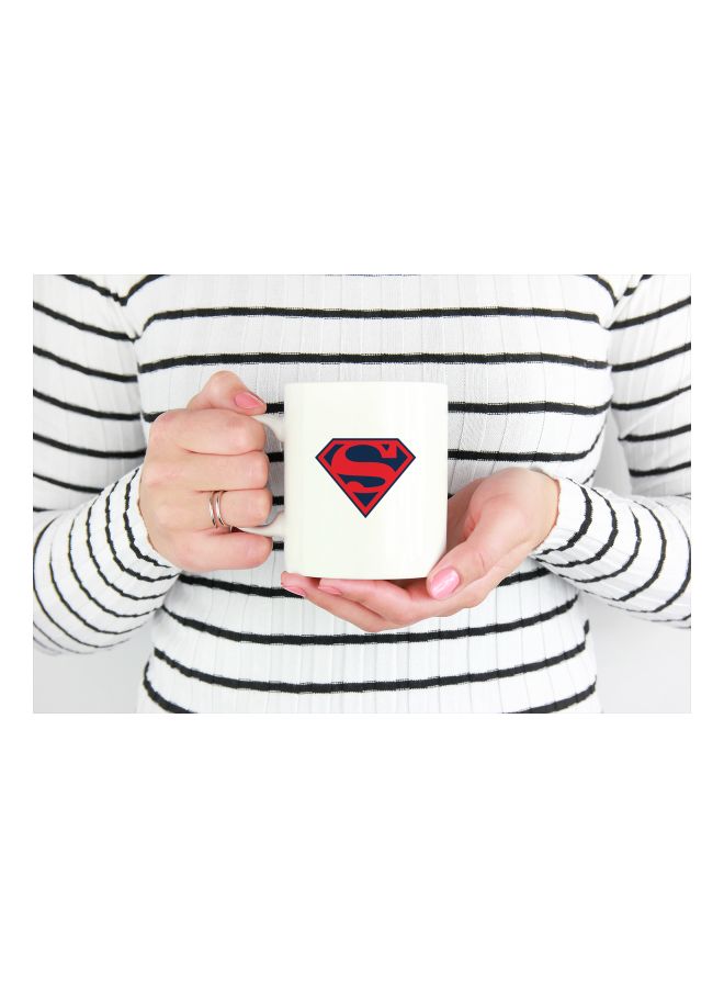 LOUD UNIVERSE Superman Logo Printed Coffee Mug White/Red/Blue  - Image 3