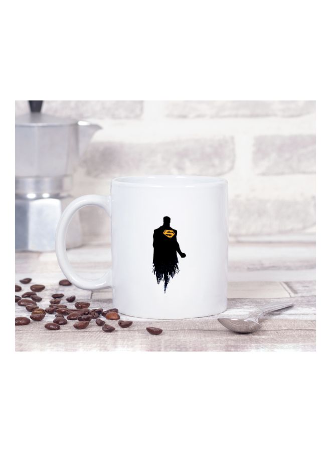 LOUD UNIVERSE - Flying Superman Printed Coffee Mug White/Black/Yellow - Image 1