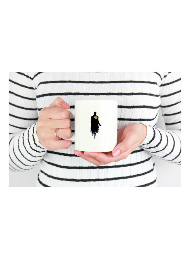 LOUD UNIVERSE - Flying Superman Printed Coffee Mug White/Black/Yellow - Image 1