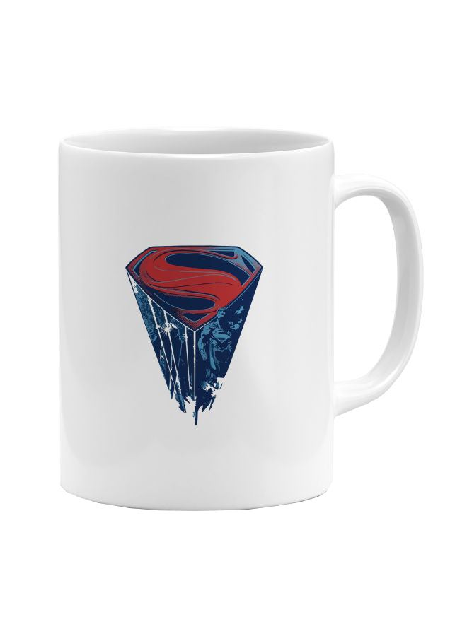 LOUD UNIVERSE Superman Realistic Theme Logo Printed Coffee Mug White/Red/Blue - Image 1