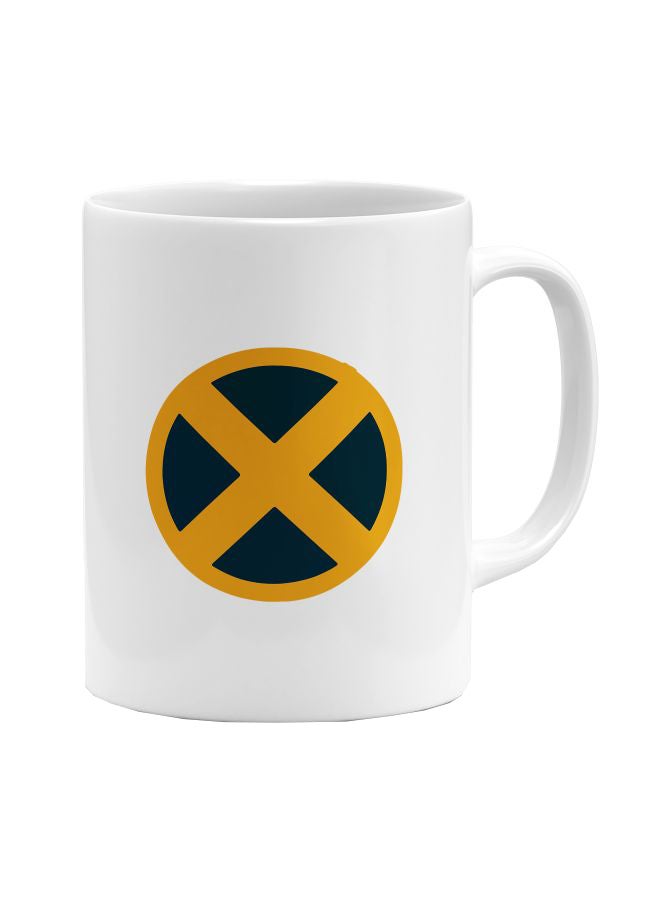 LOUD UNIVERSE Minimal X-Men Logo Printed Coffee Mug White/Yellow/Black - Image 1