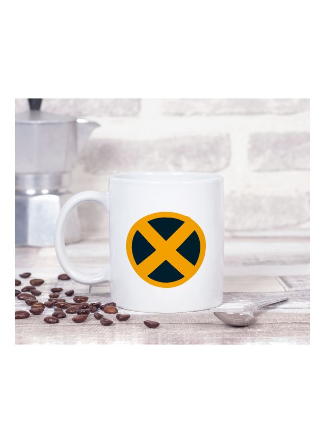 LOUD UNIVERSE Minimal X-Men Logo Printed Coffee Mug White/Yellow/Black - Image 2