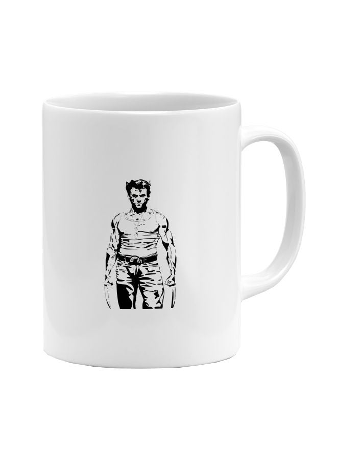 LOUD UNIVERSE - X-Men Hugh Jackman Wolverine Theme Printed Coffee Mug White/Black - Image 1