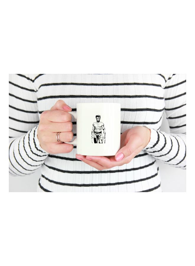 LOUD UNIVERSE - X-Men Hugh Jackman Wolverine Theme Printed Coffee Mug White/Black - Image 1