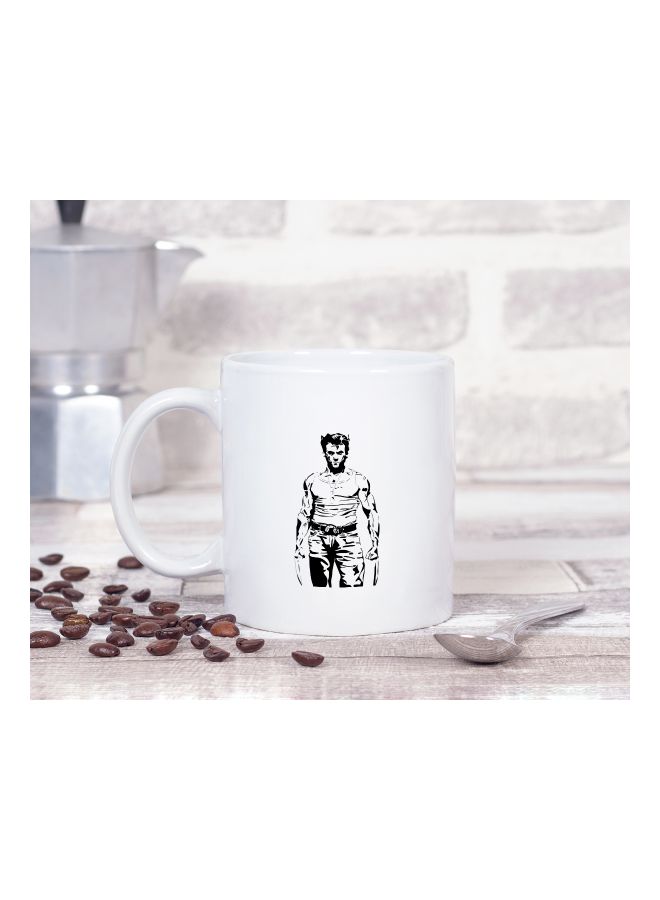 LOUD UNIVERSE - X-Men Hugh Jackman Wolverine Theme Printed Coffee Mug White/Black - Image 1