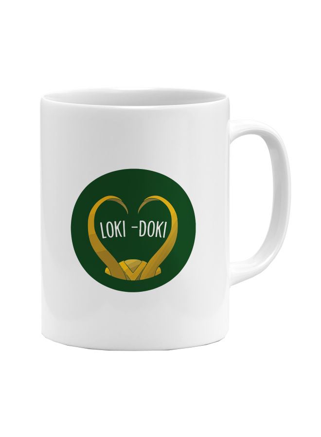 LOUD UNIVERSE Avengers Loki Thor Brother Printed Coffee Mug White/Green/Yellow  - Image 1