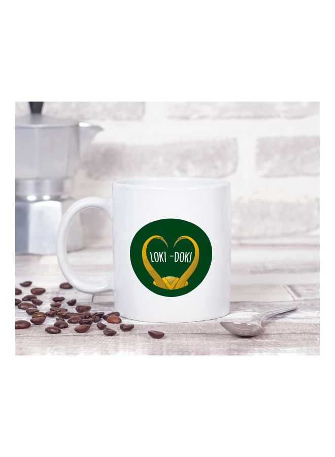 LOUD UNIVERSE Avengers Loki Thor Brother Printed Coffee Mug White/Green/Yellow  - Image 2
