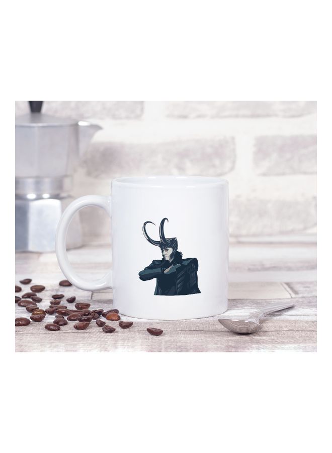LOUD UNIVERSE Avengers Minimal Theme Loki Art Printed Coffee Mug White/Grey  - Image 2