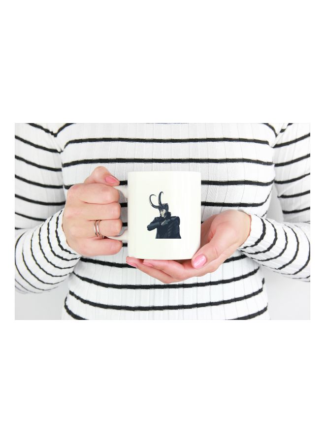 LOUD UNIVERSE Avengers Minimal Theme Loki Art Printed Coffee Mug White/Grey  - Image 3