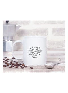 LOUD UNIVERSE Wonder Woman Classic Logo Printed Coffee Mug White/Black  - Image 2