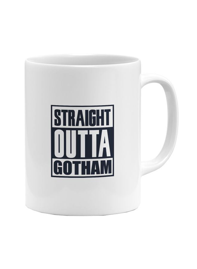 LOUD UNIVERSE Straight Outta Gotham Printed Coffee Mug White/Black  - Image 1