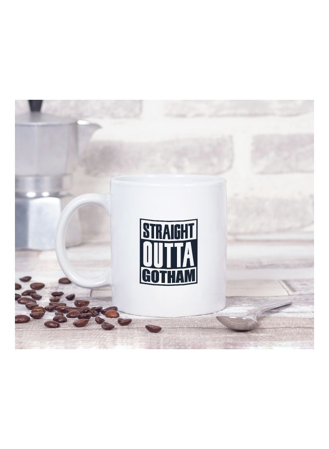 LOUD UNIVERSE Straight Outta Gotham Printed Coffee Mug White/Black  - Image 2