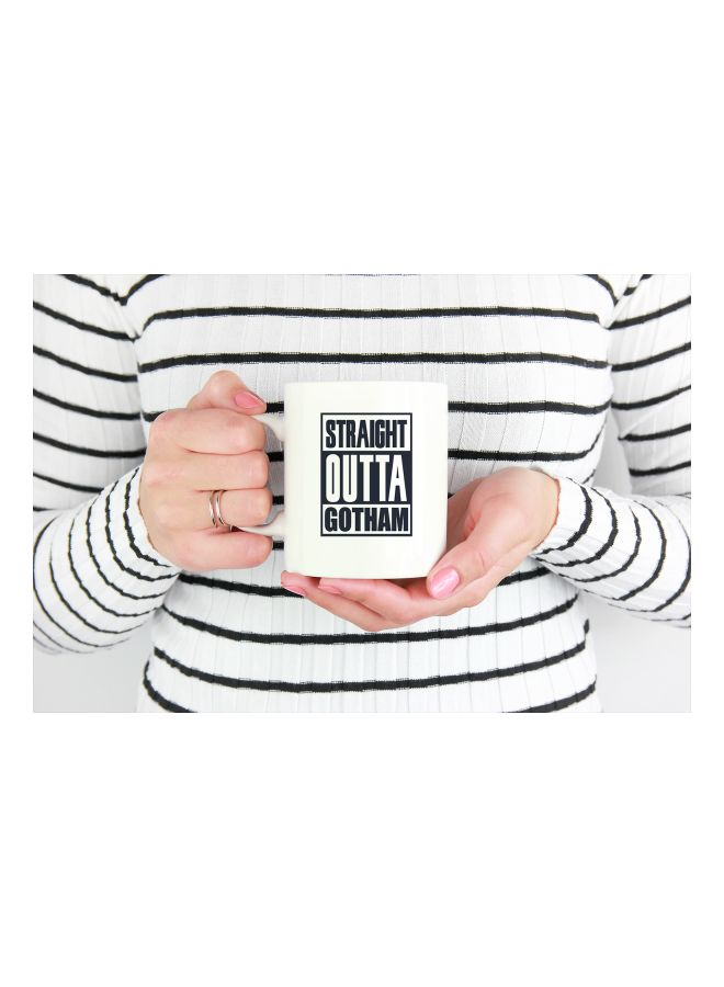 LOUD UNIVERSE Straight Outta Gotham Printed Coffee Mug White/Black  - Image 3
