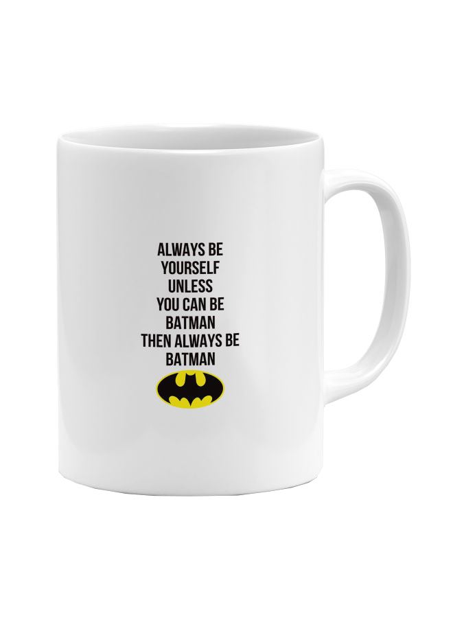 LOUD UNIVERSE - Batman Quote Printed Coffee Mug White/Black/Yellow - Image 1