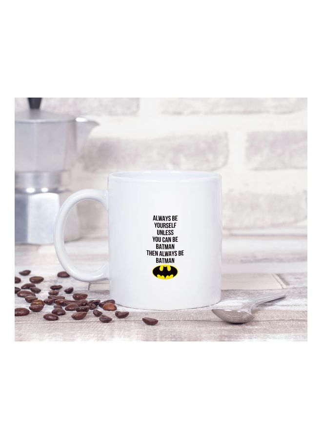 LOUD UNIVERSE - Batman Quote Printed Coffee Mug White/Black/Yellow - Image 1