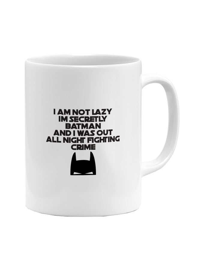 LOUD UNIVERSE Batman Quote Printed Coffee Mug White/Black  - Image 1