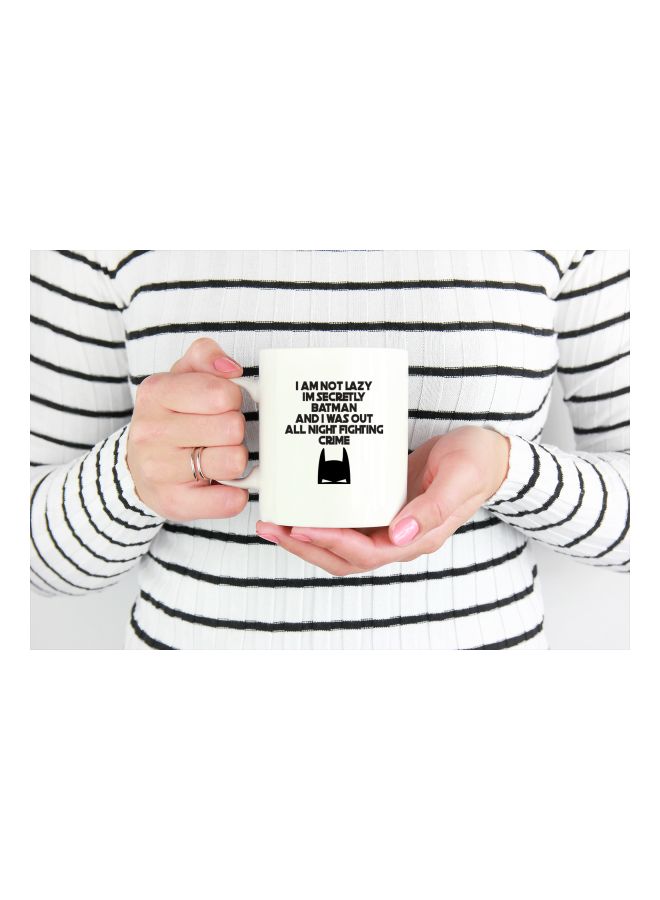 LOUD UNIVERSE Batman Quote Printed Coffee Mug White/Black  - Image 3