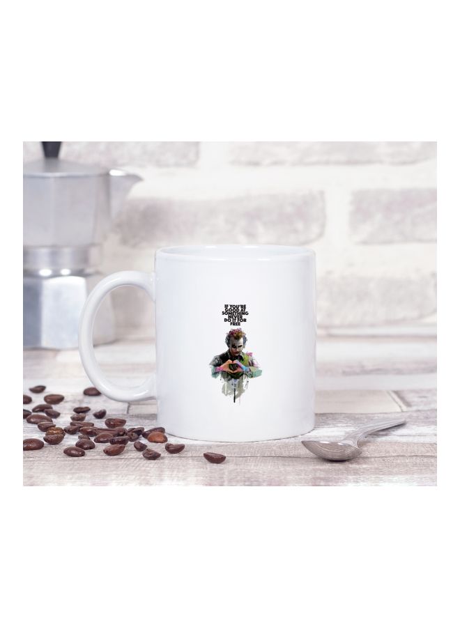 LOUD UNIVERSE Joker Printed Coffee Mug White/Black/Green  - Image 2
