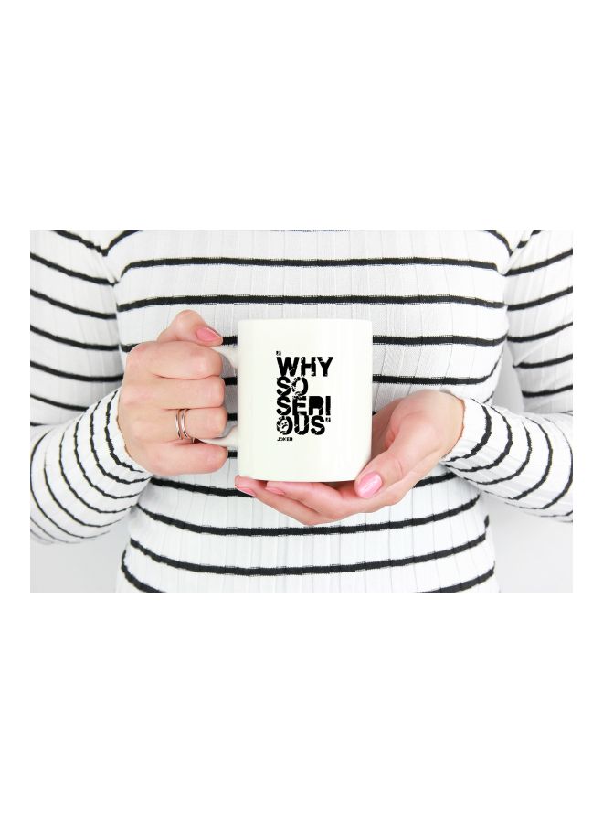 LOUD UNIVERSE Why So Serious Joker Printed Coffee Mug White/Black  - Image 3