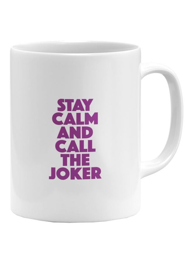 LOUD UNIVERSE Suicide Squad Calm Joker Printed Coffee Mug White/Purple  - Image 1