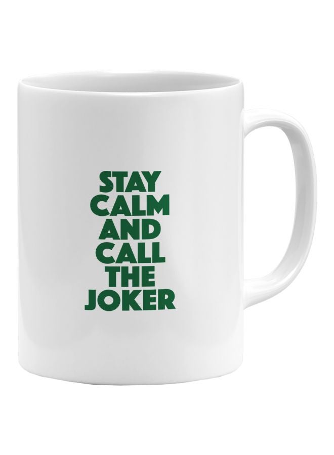 LOUD UNIVERSE Suicide Squad Calm Joker Printed Coffee Mug White/Green  - Image 1