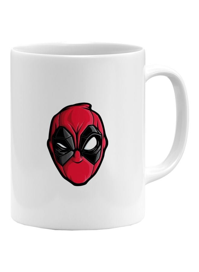 LOUD UNIVERSE Deadpool Face Mask Printed Coffee Mug White/Red/Black - Image 1