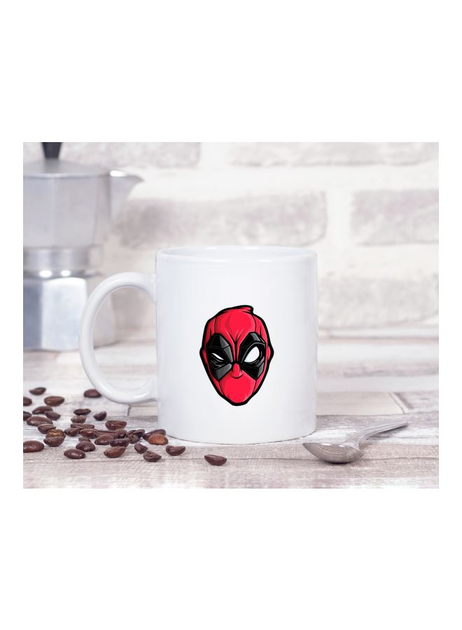 LOUD UNIVERSE Deadpool Face Mask Printed Coffee Mug White/Red/Black - Image 2