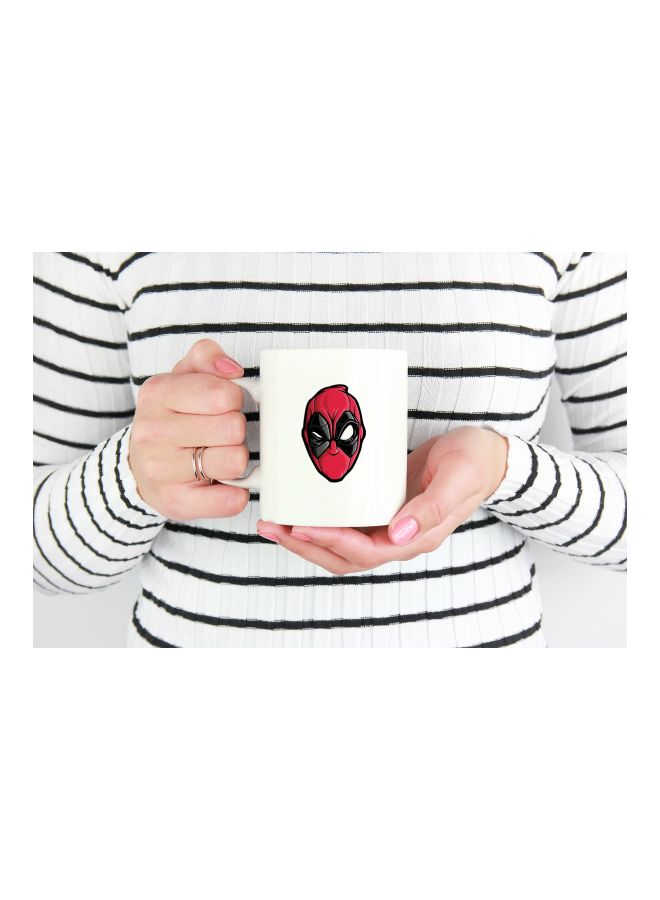 LOUD UNIVERSE Deadpool Face Mask Printed Coffee Mug White/Red/Black - Image 3