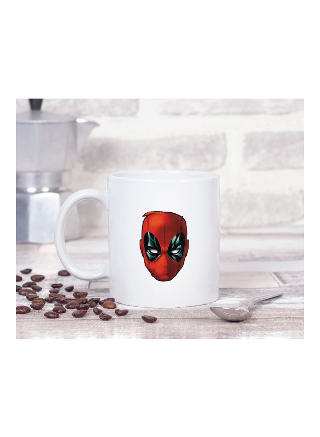 LOUD UNIVERSE Deadpool Face Mask Printed Coffee Mug White/Black/Red - Image 2
