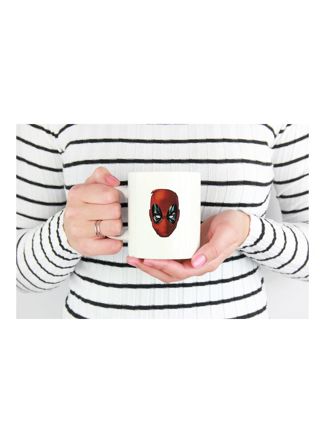 LOUD UNIVERSE Deadpool Face Mask Printed Coffee Mug White/Black/Red - Image 3
