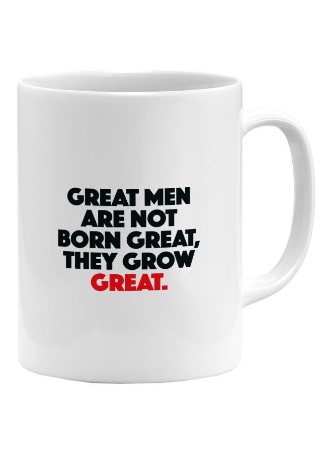 LOUD UNIVERSE Born Great Quote Printed Coffee Mug White/Black/Red  - Image 1