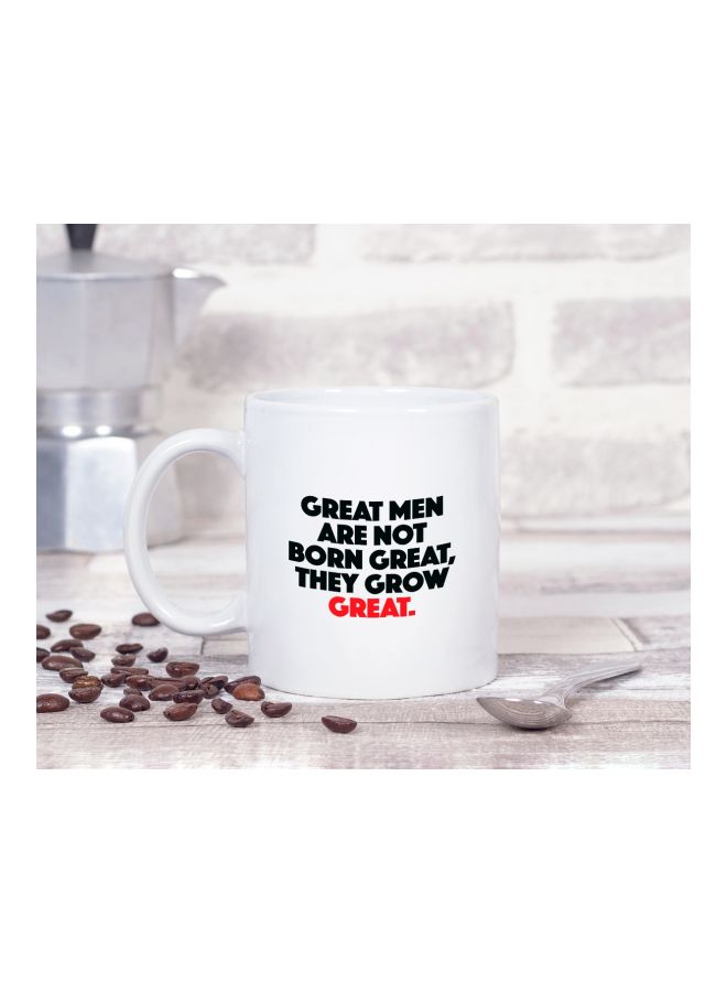 LOUD UNIVERSE Born Great Quote Printed Coffee Mug White/Black/Red  - Image 2