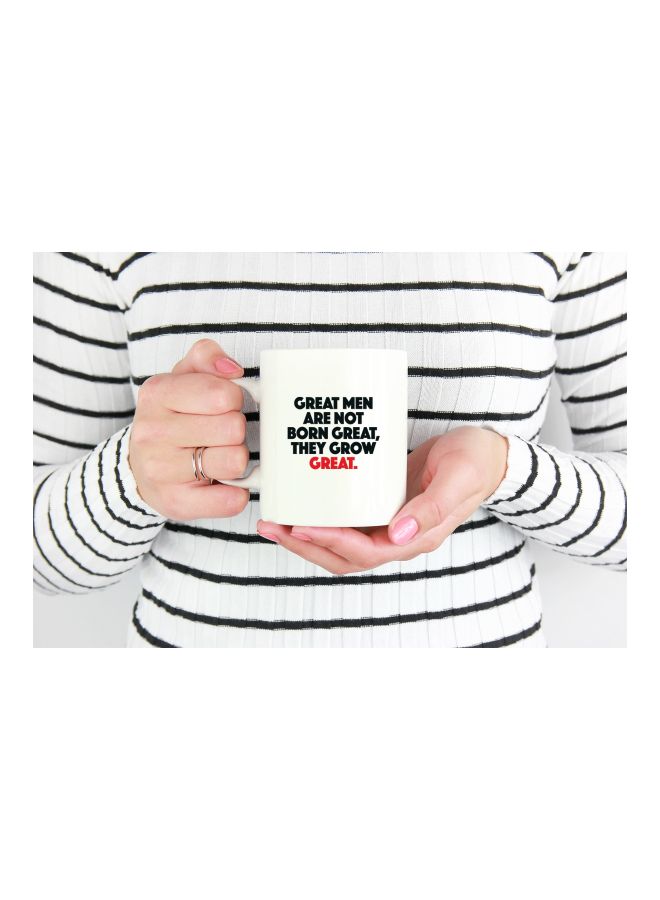 LOUD UNIVERSE Born Great Quote Printed Coffee Mug White/Black/Red  - Image 3