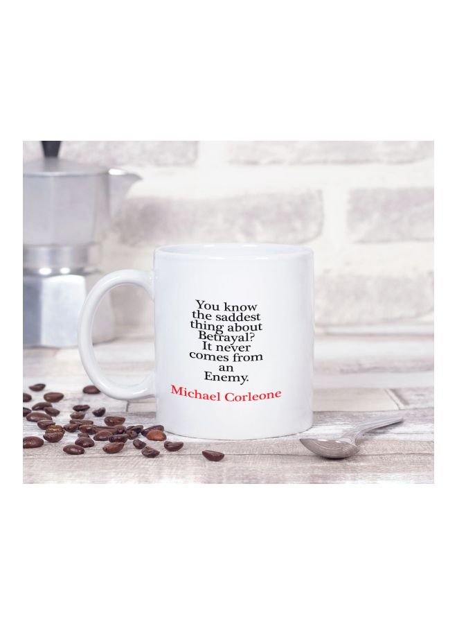 LOUD UNIVERSE Michael Corleone Betrayal Movie Quote Printed Coffee Mug White/Black/Red  - Image 2