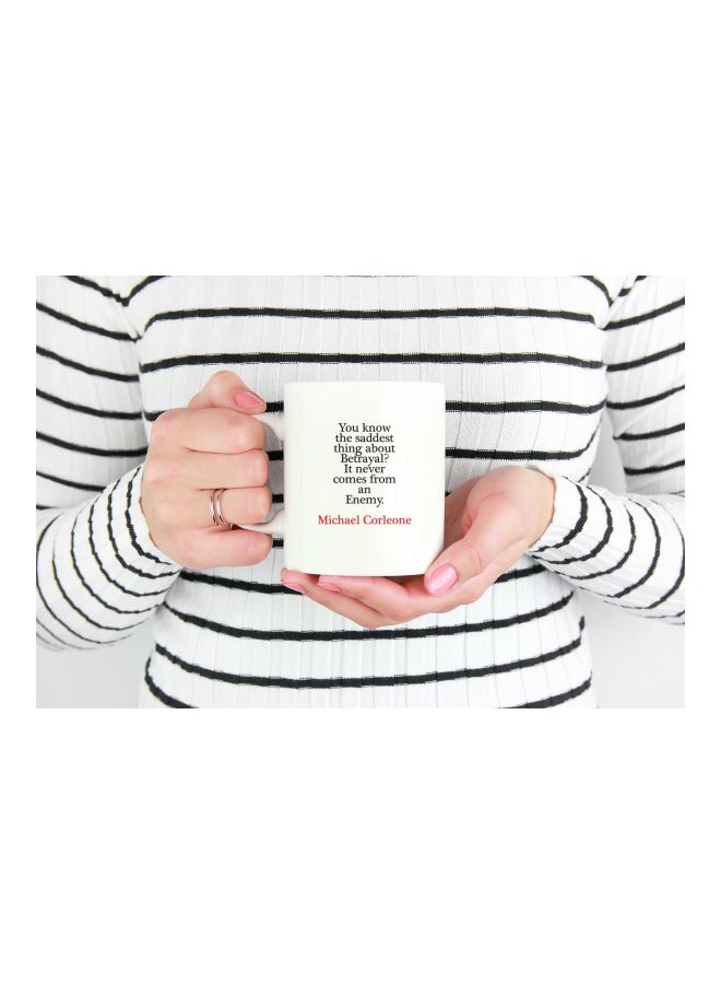 LOUD UNIVERSE Michael Corleone Betrayal Movie Quote Printed Coffee Mug White/Black/Red  - Image 3